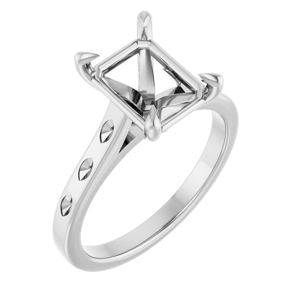 Claw-Prong Accented Engagement Ring
