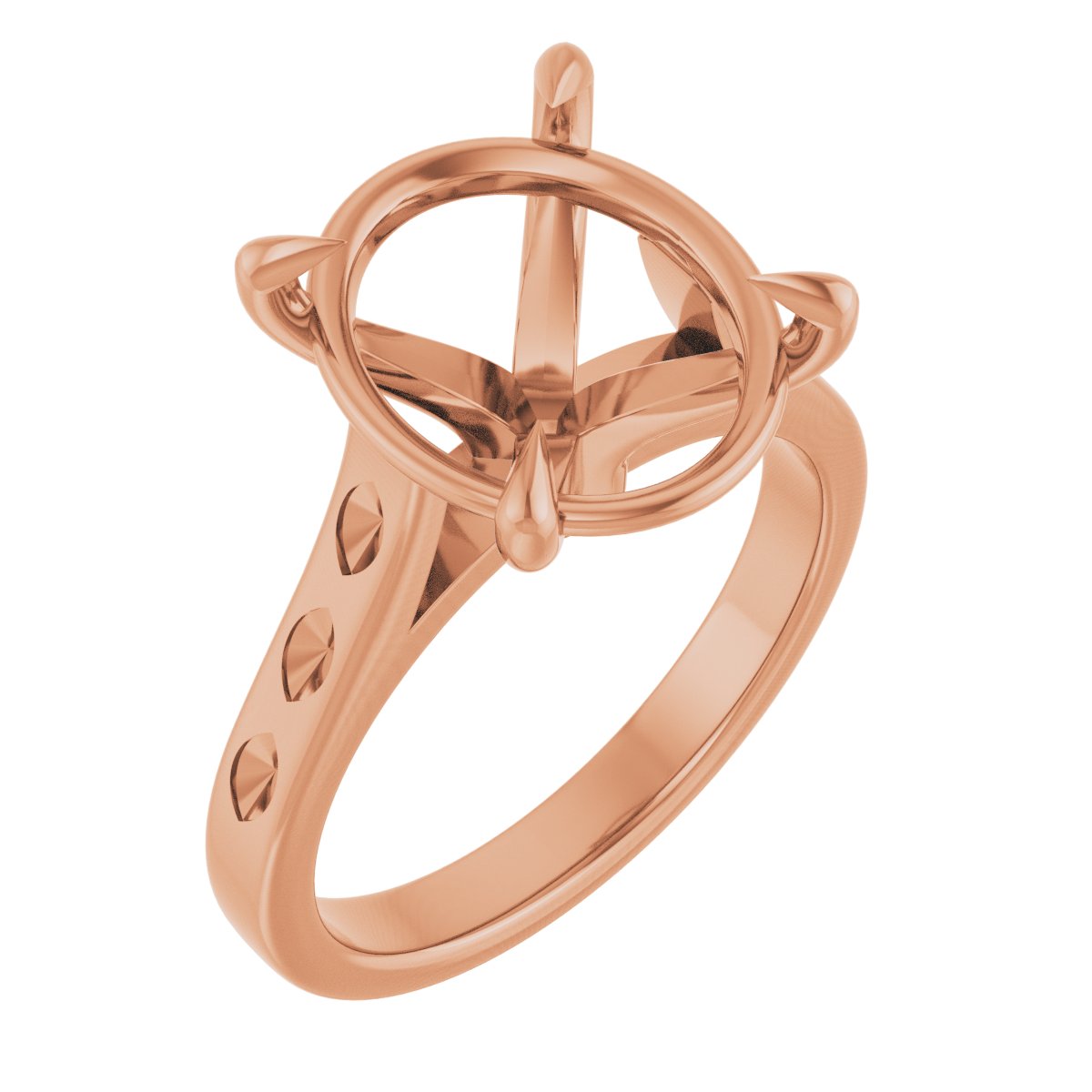 Claw-Prong Accented Engagement Ring