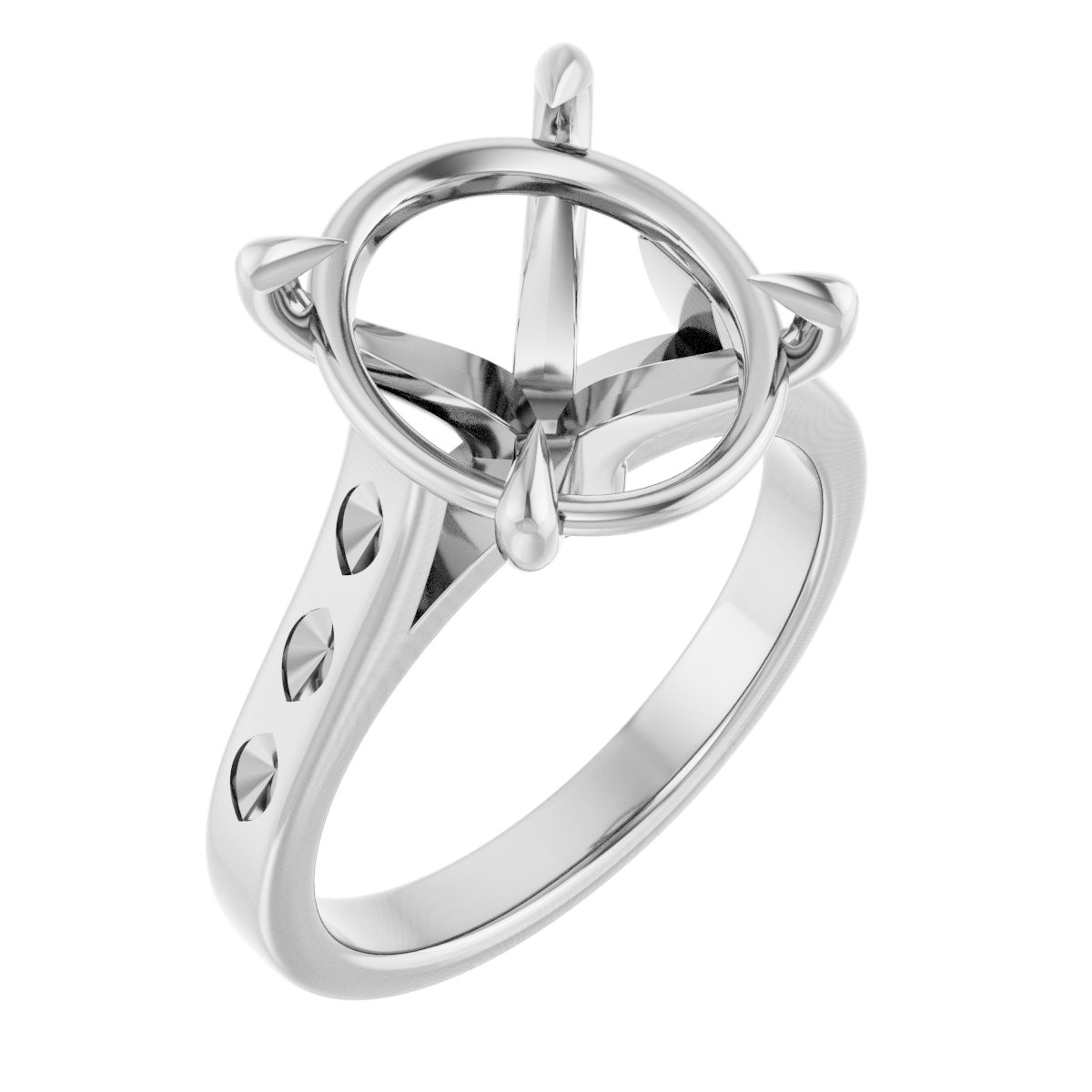 Claw-Prong Accented Engagement Ring