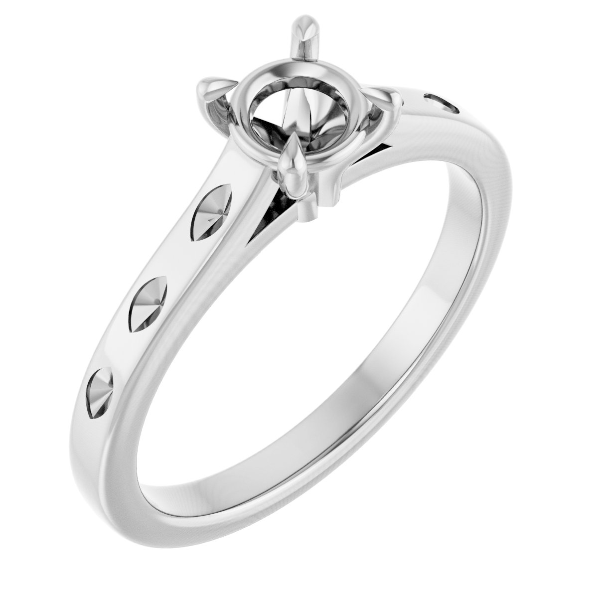 Claw-Prong Accented Engagement Ring