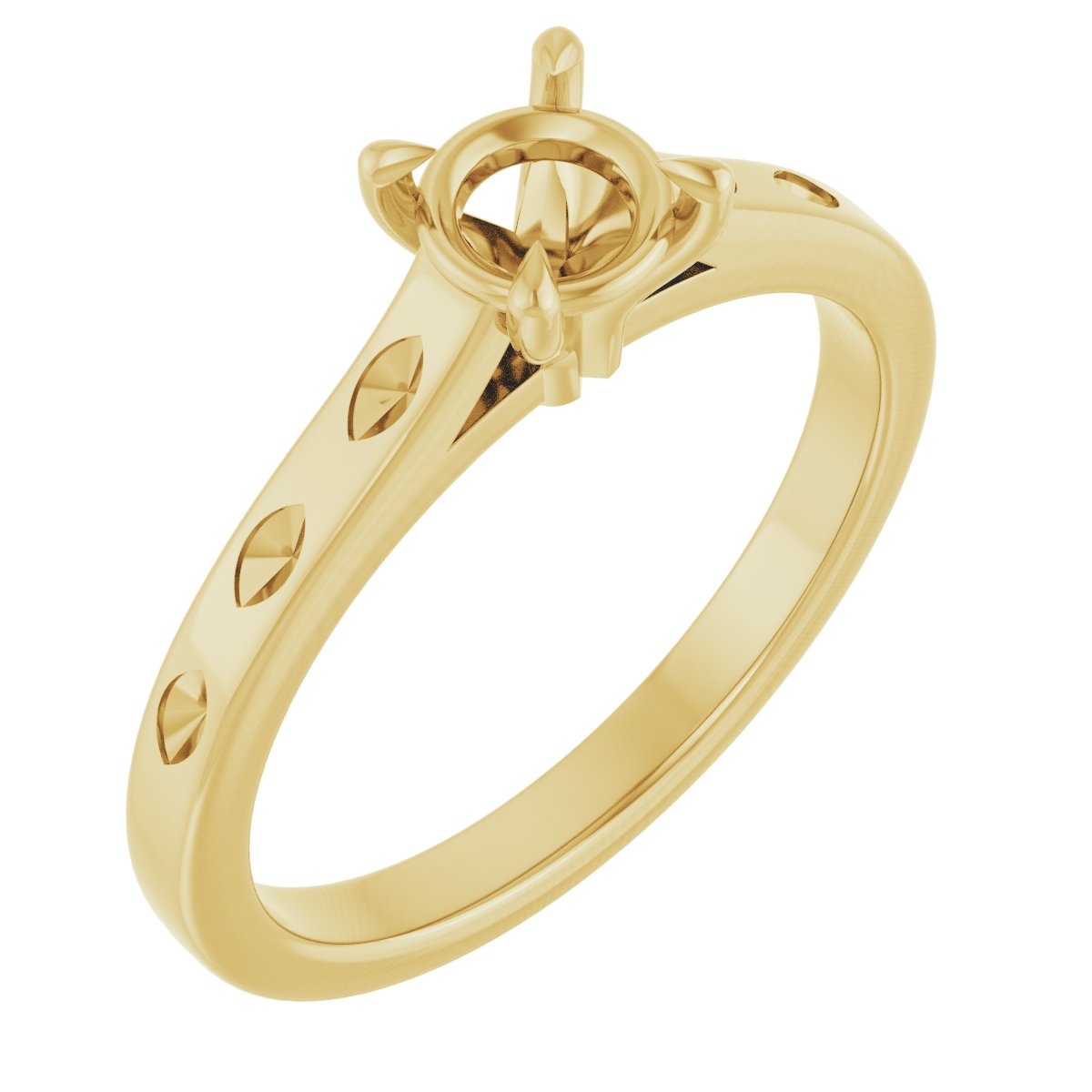 Claw-Prong Accented Engagement Ring
