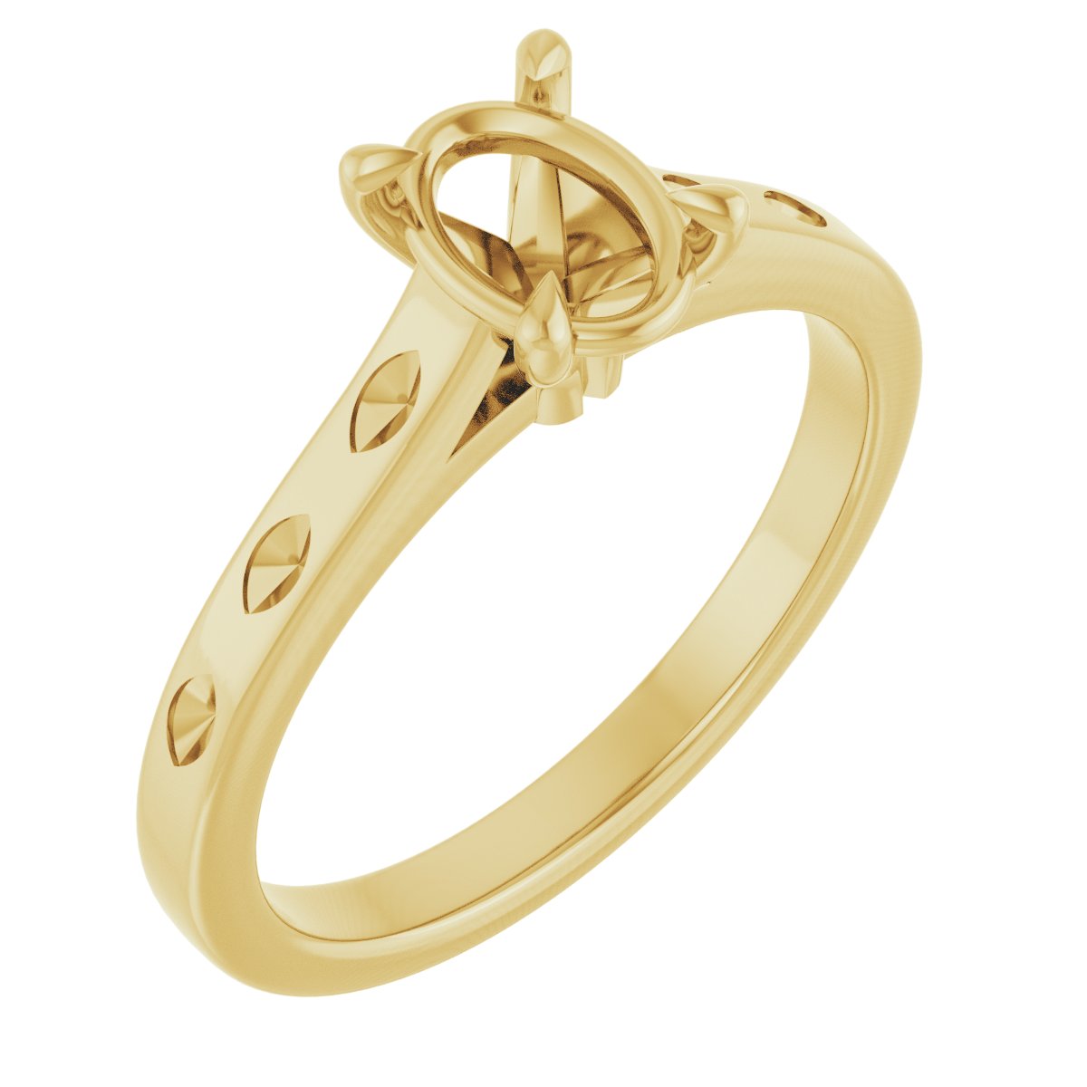 Claw-Prong Accented Engagement Ring