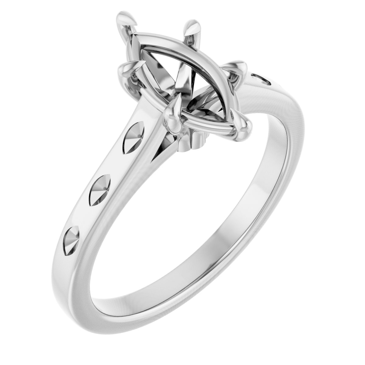 Claw-Prong Accented Engagement Ring