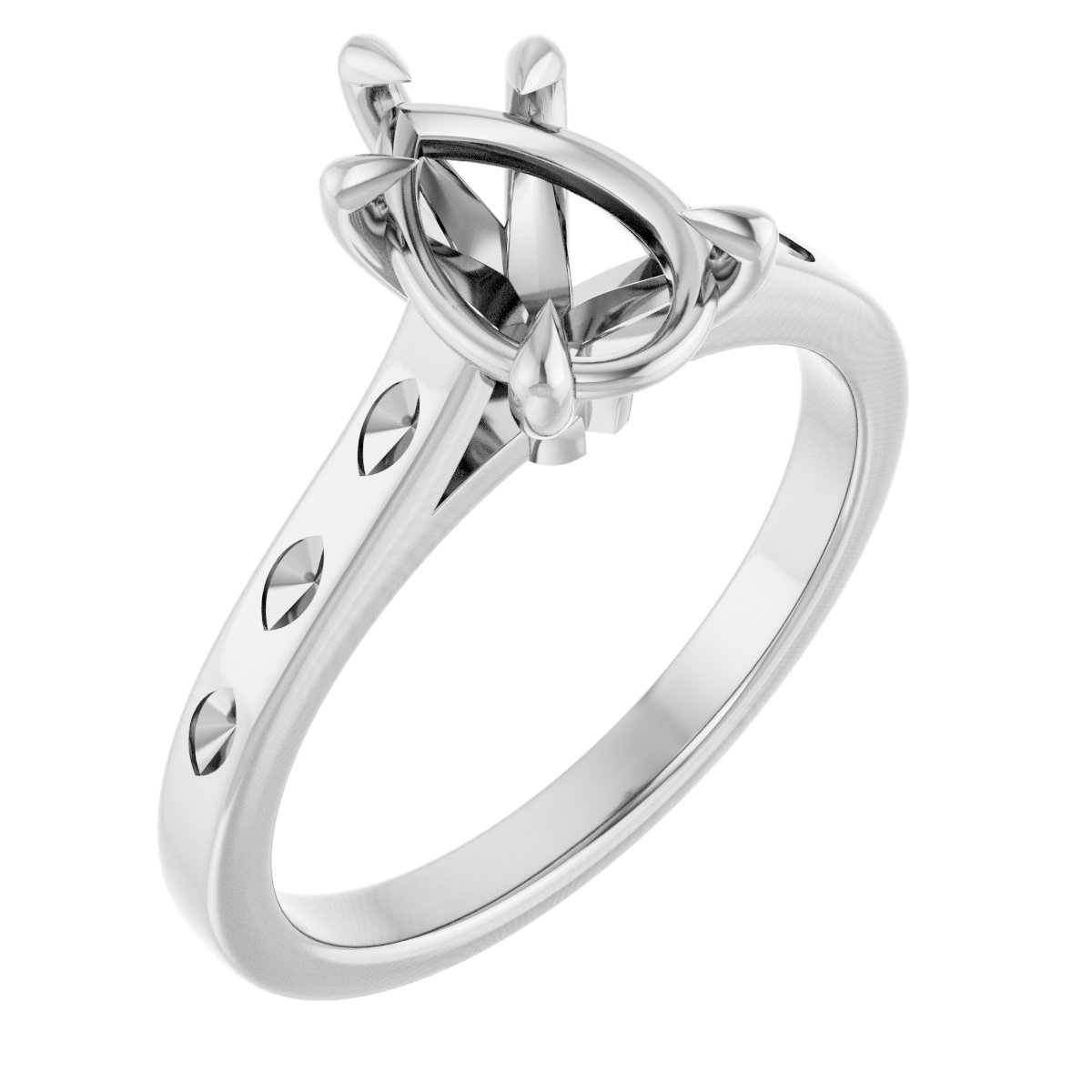 Claw-Prong Accented Engagement Ring
