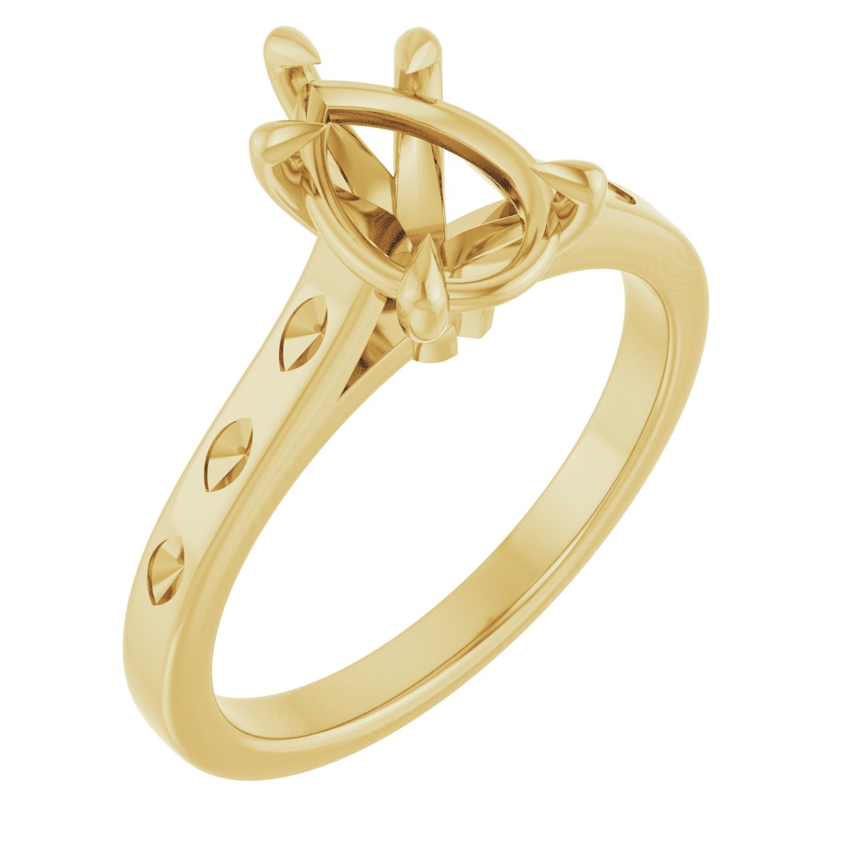 Claw-Prong Accented Engagement Ring