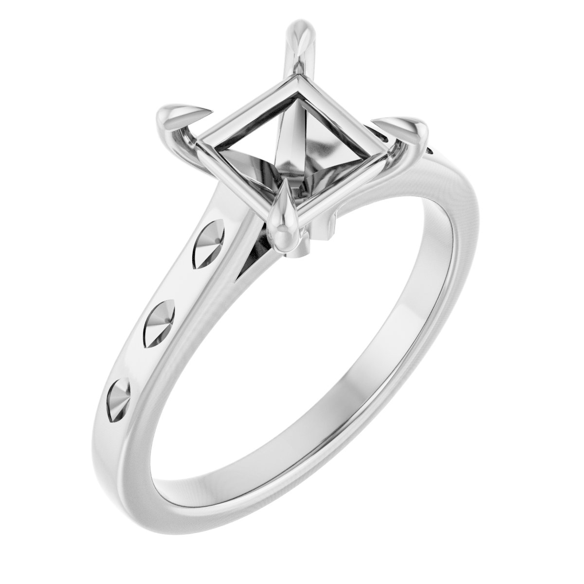 Claw-Prong Accented Engagement Ring