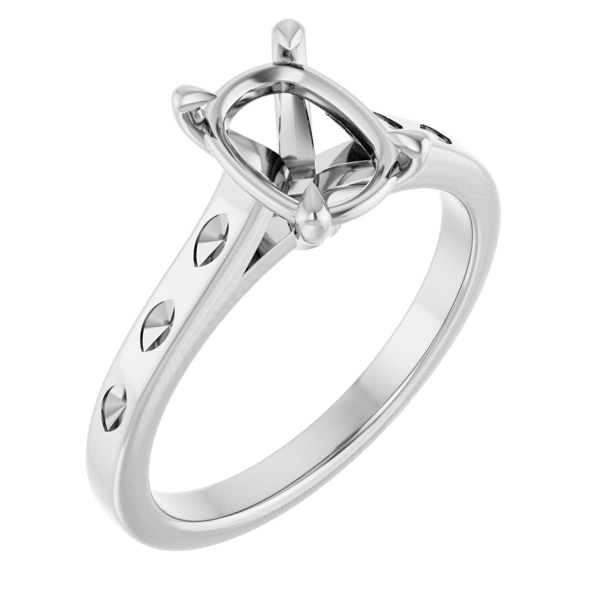 Claw-Prong Accented Engagement Ring