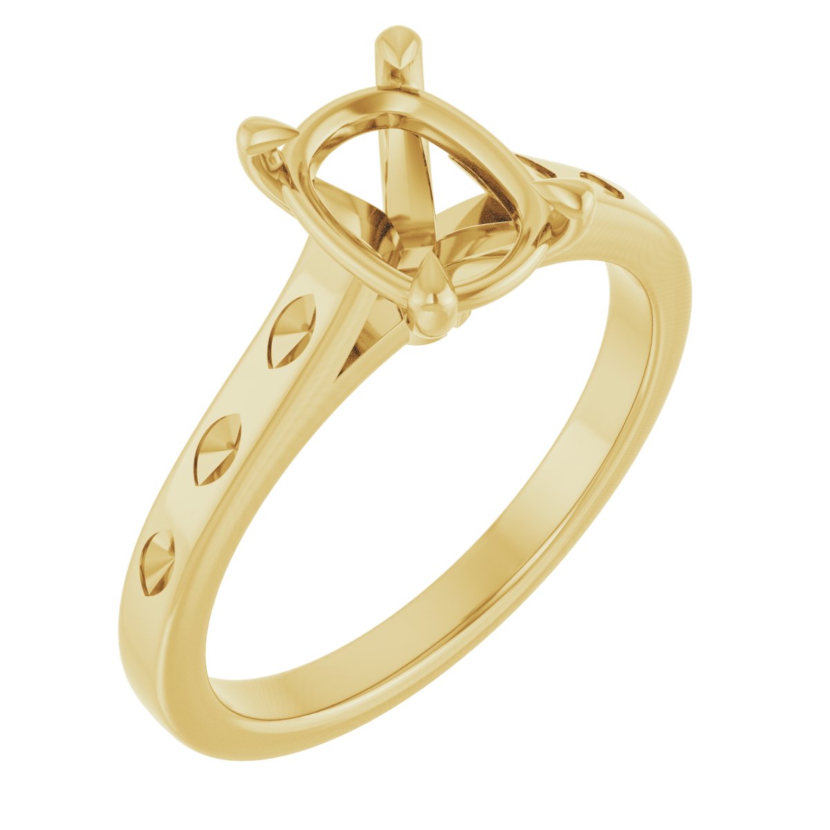 Claw-Prong Accented Engagement Ring