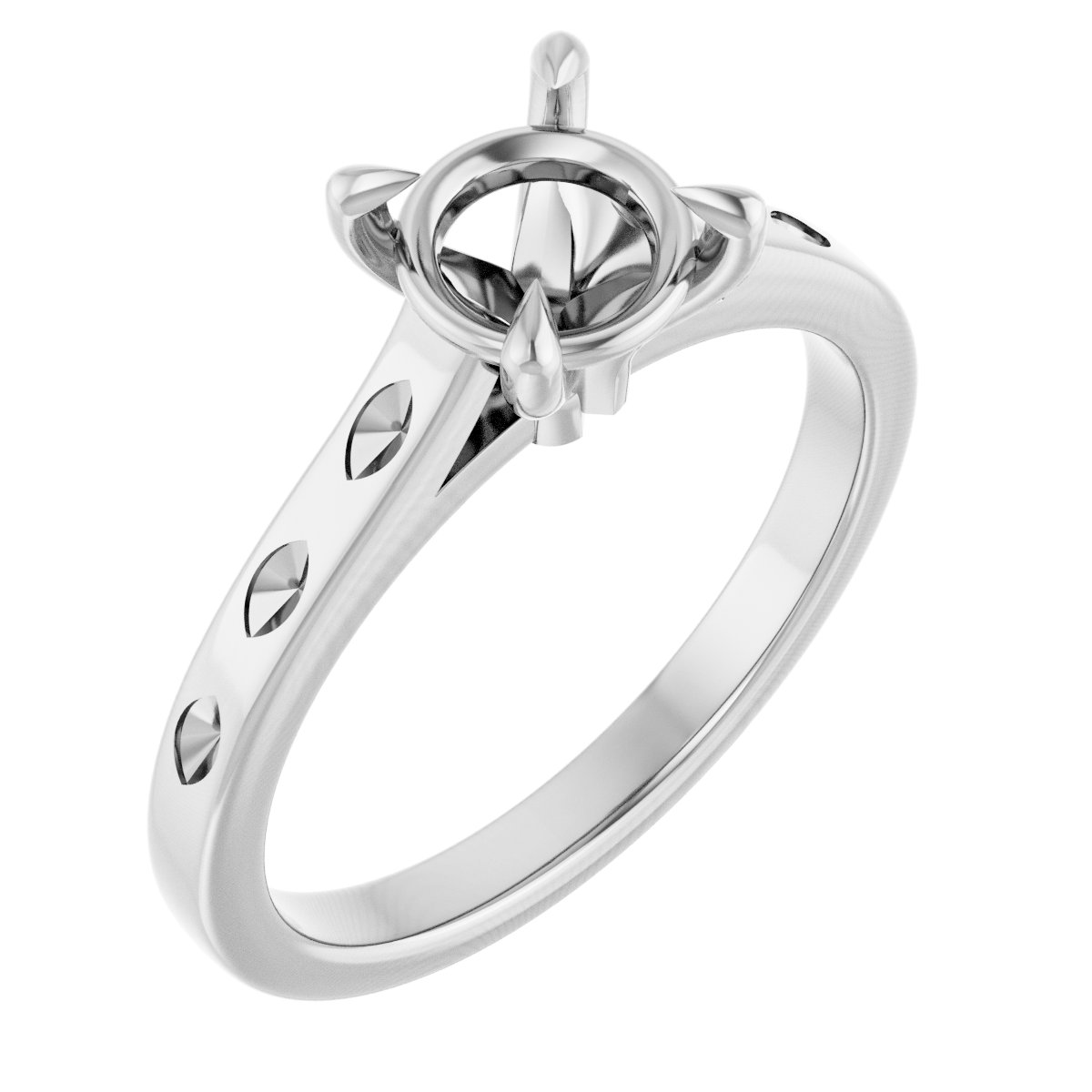 Claw-Prong Accented Engagement Ring