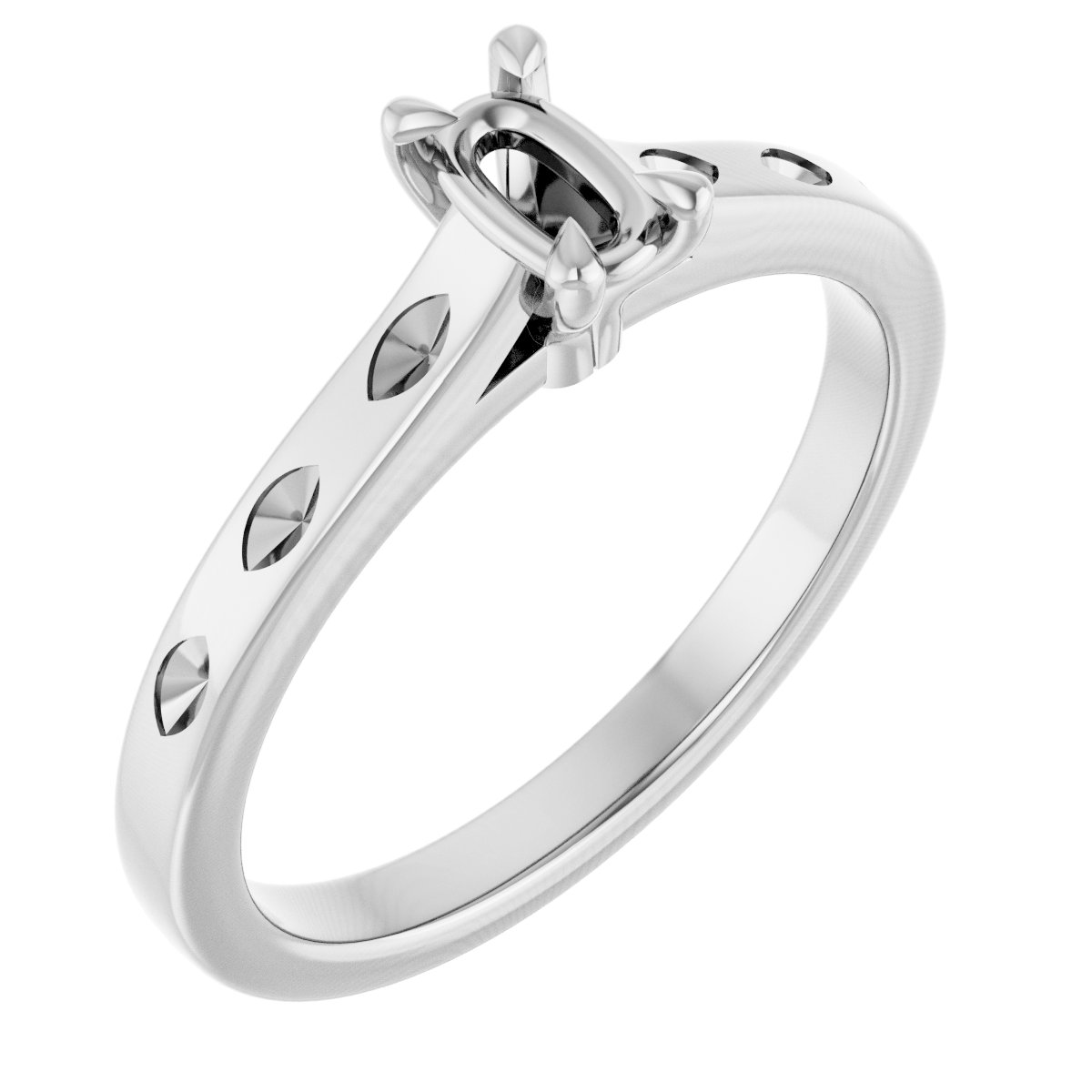 Claw-Prong Accented Engagement Ring