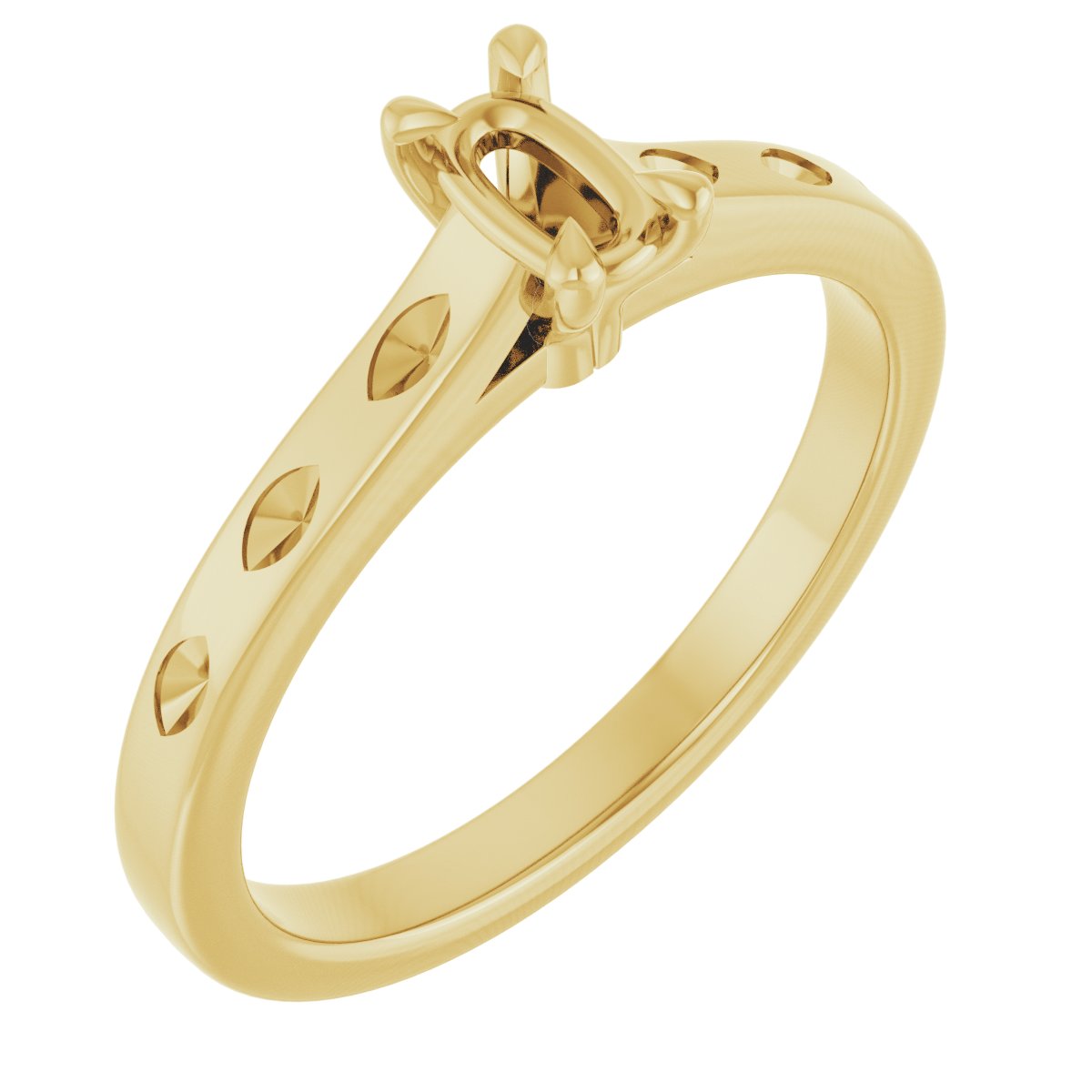 Claw-Prong Accented Engagement Ring