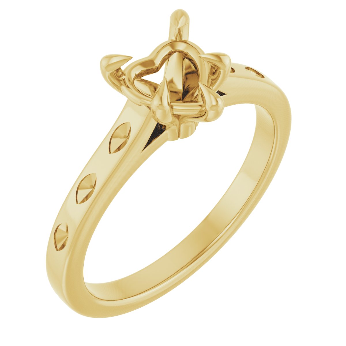 Claw-Prong Accented Engagement Ring