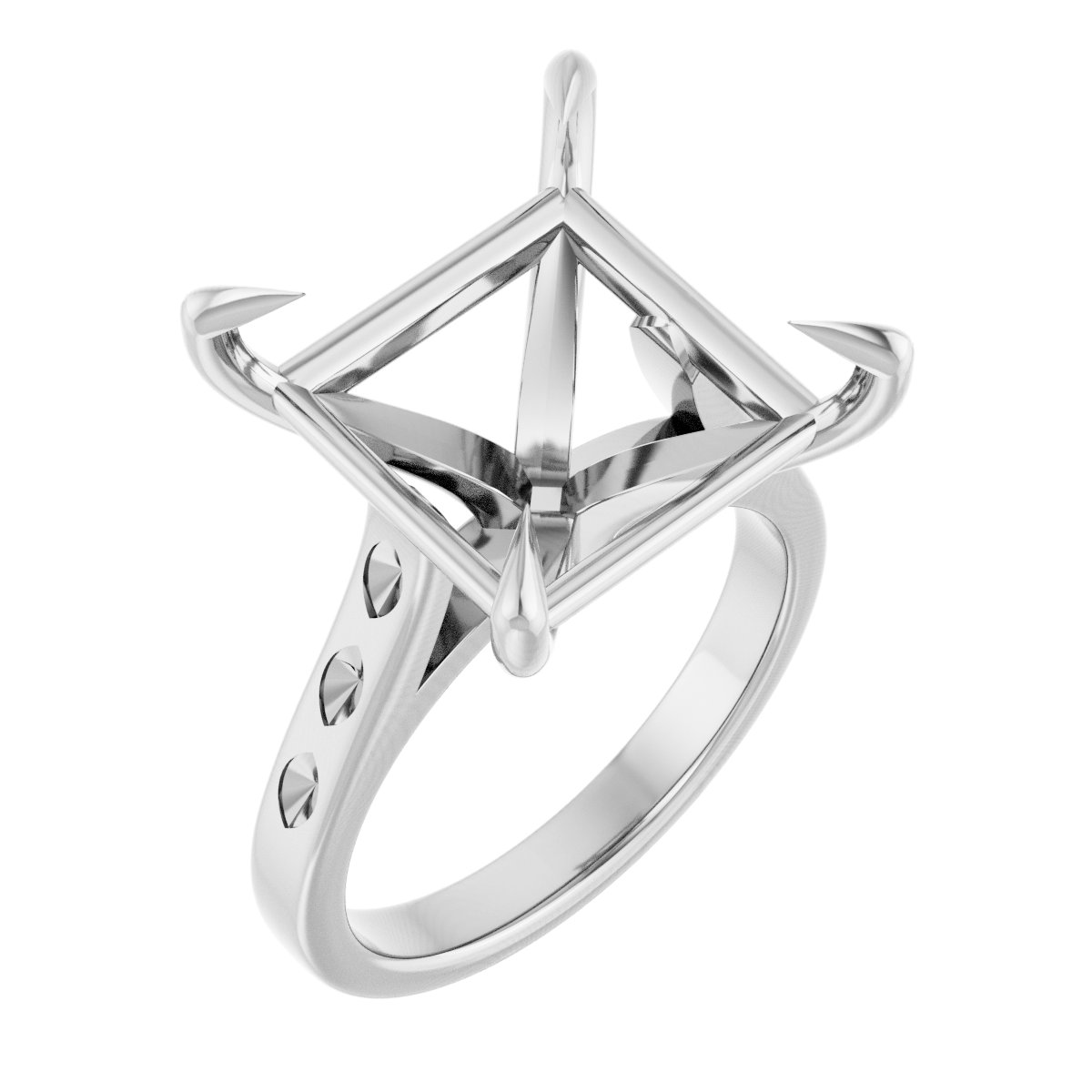 Claw-Prong Accented Engagement Ring