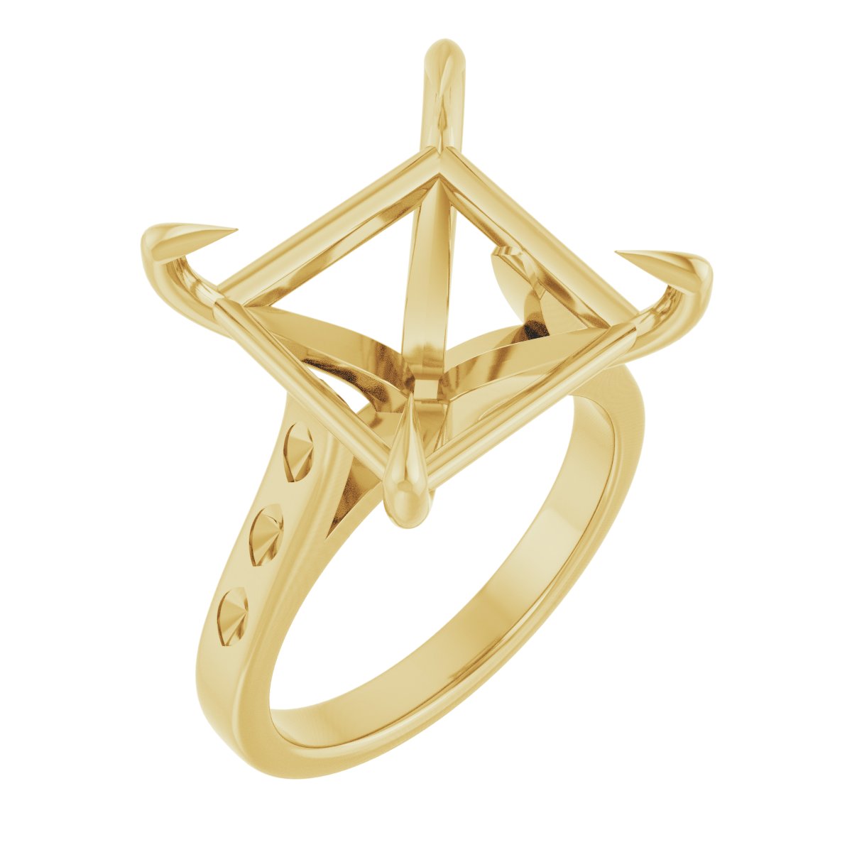Claw-Prong Accented Engagement Ring