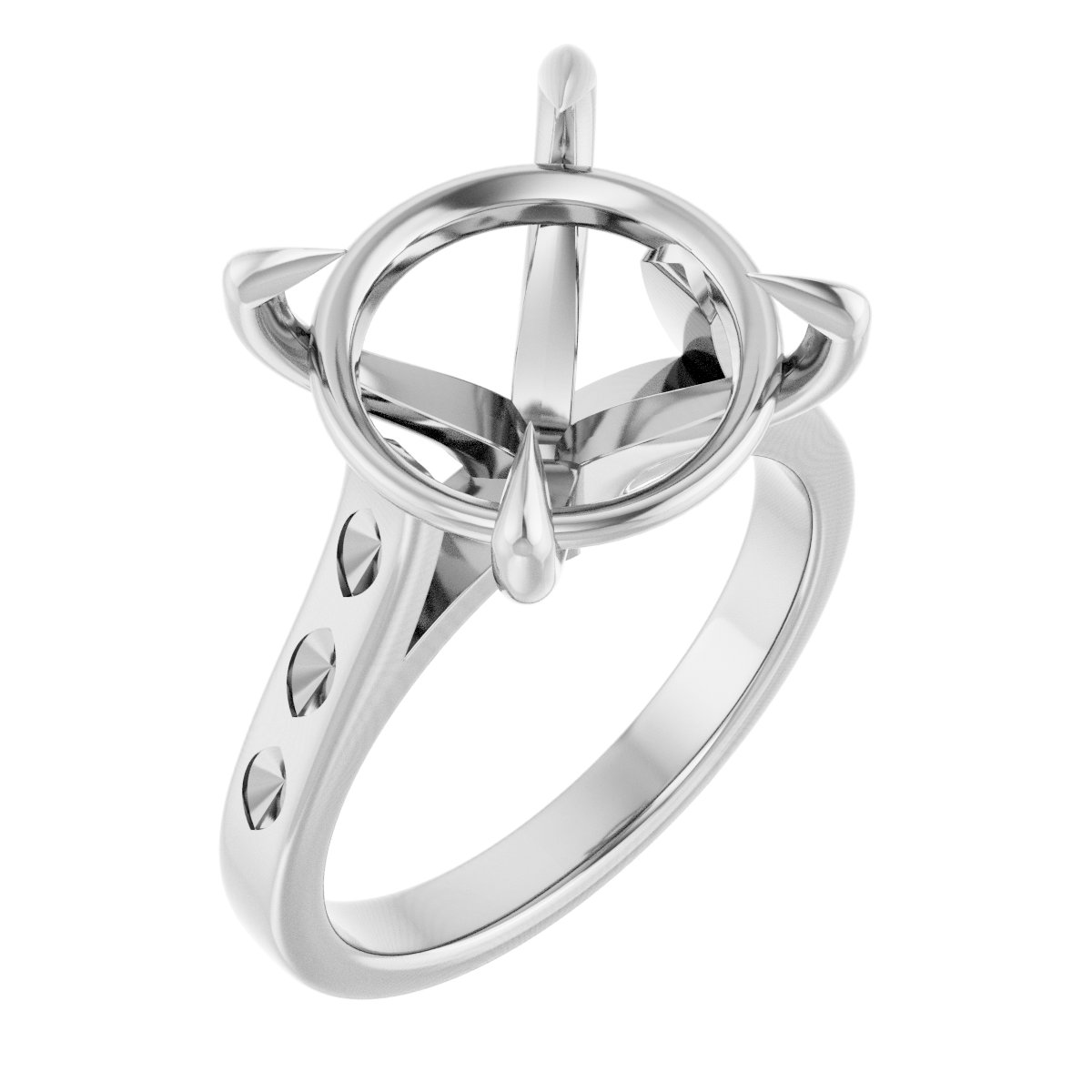 Claw-Prong Accented Engagement Ring