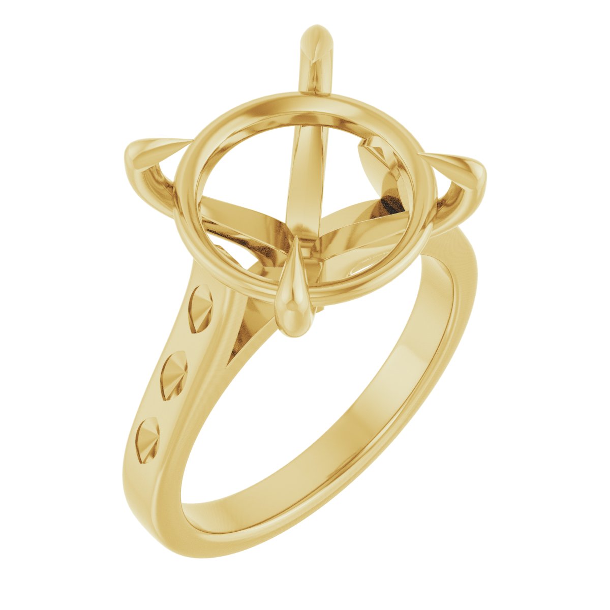 Claw-Prong Accented Engagement Ring