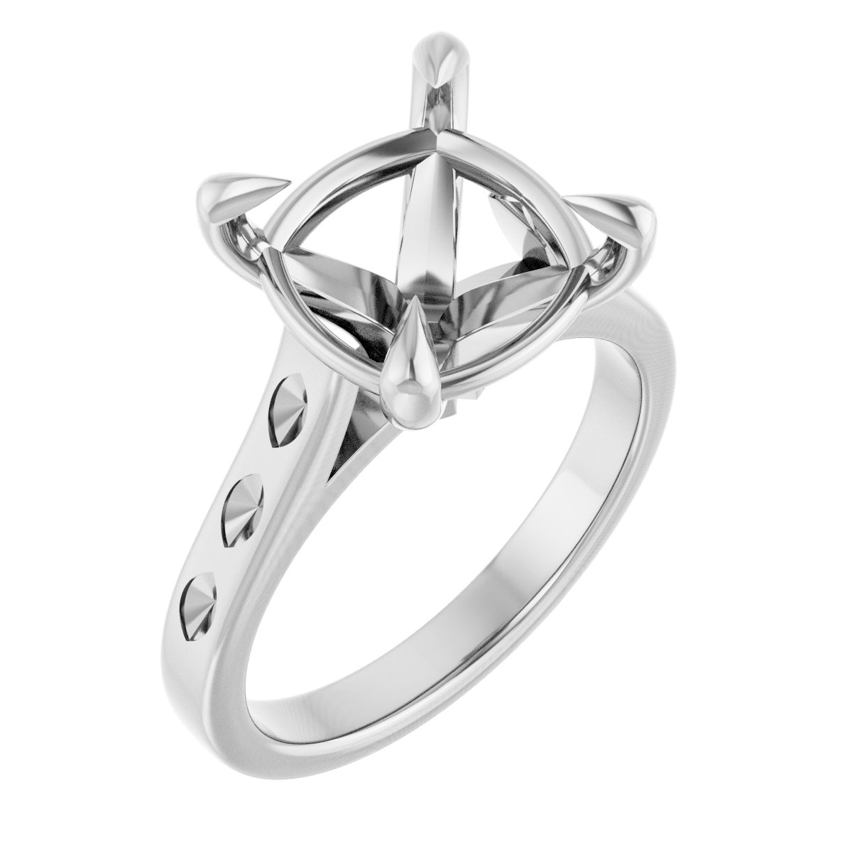 Claw-Prong Accented Engagement Ring