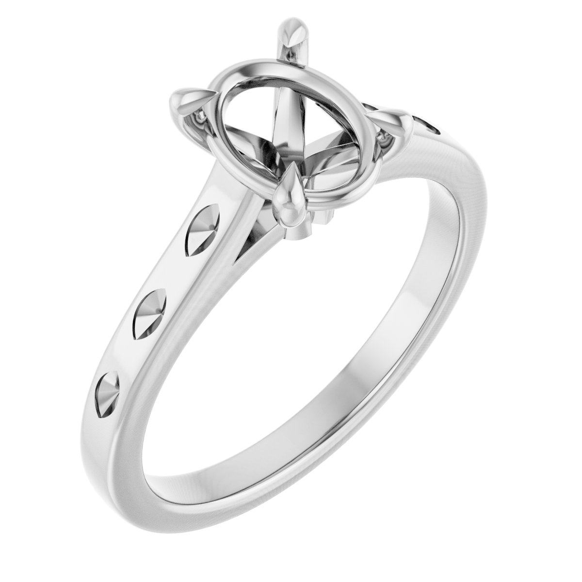 Claw-Prong Accented Engagement Ring