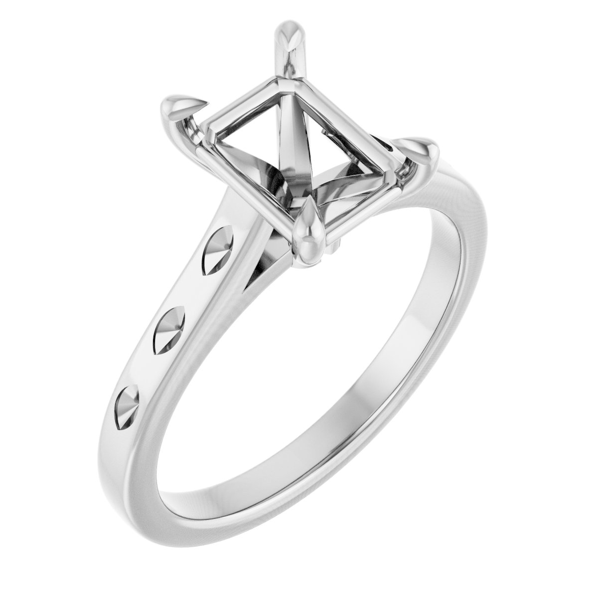 Claw-Prong Accented Engagement Ring