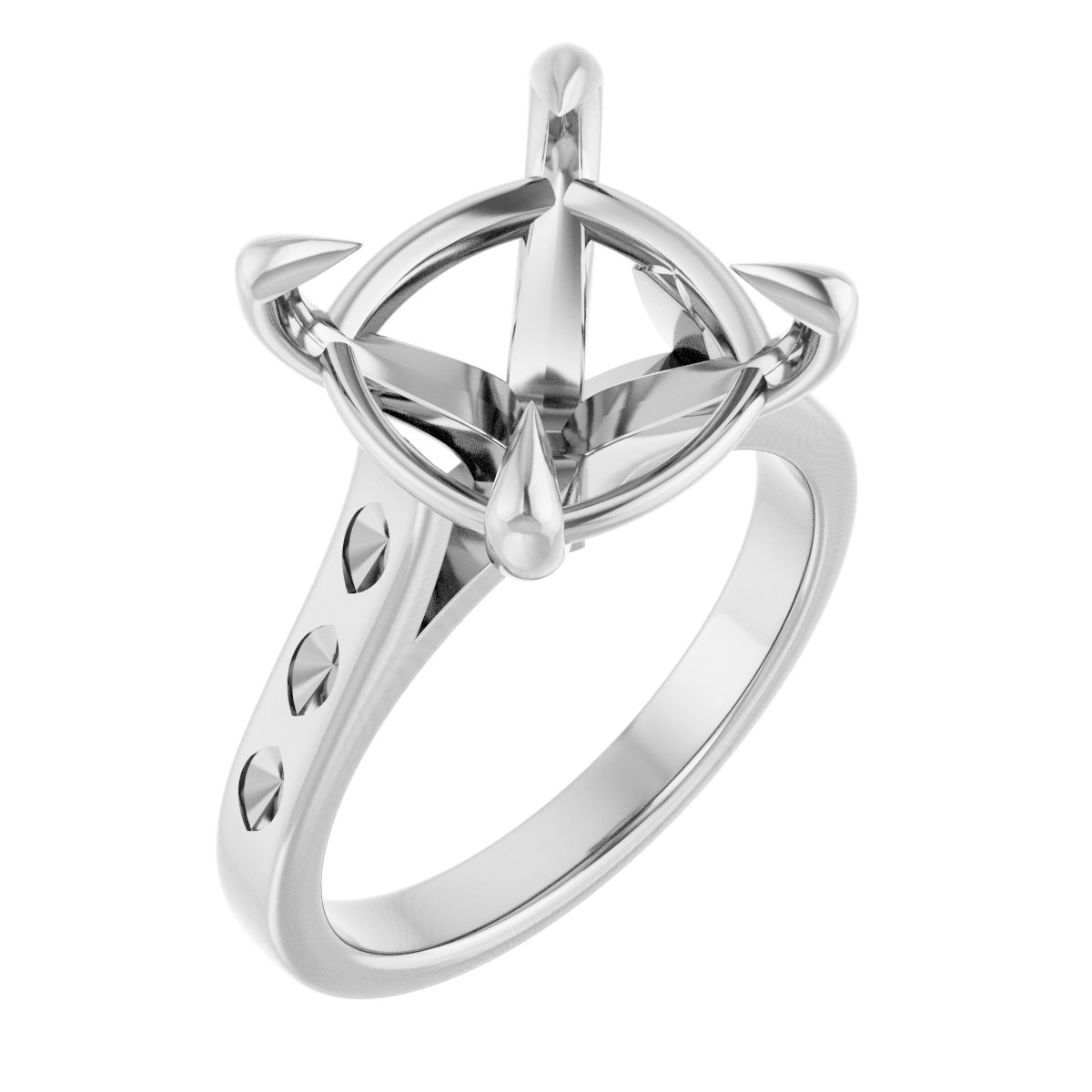 Claw-Prong Accented Engagement Ring