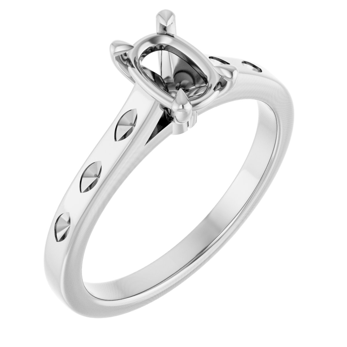 Claw-Prong Accented Engagement Ring