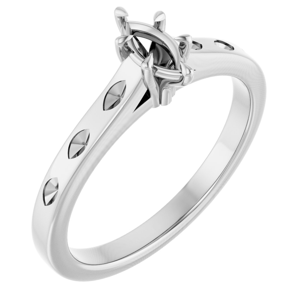 Claw-Prong Accented Engagement Ring