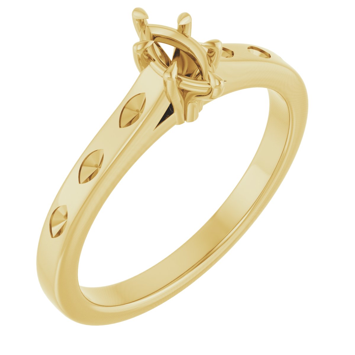 Claw-Prong Accented Engagement Ring