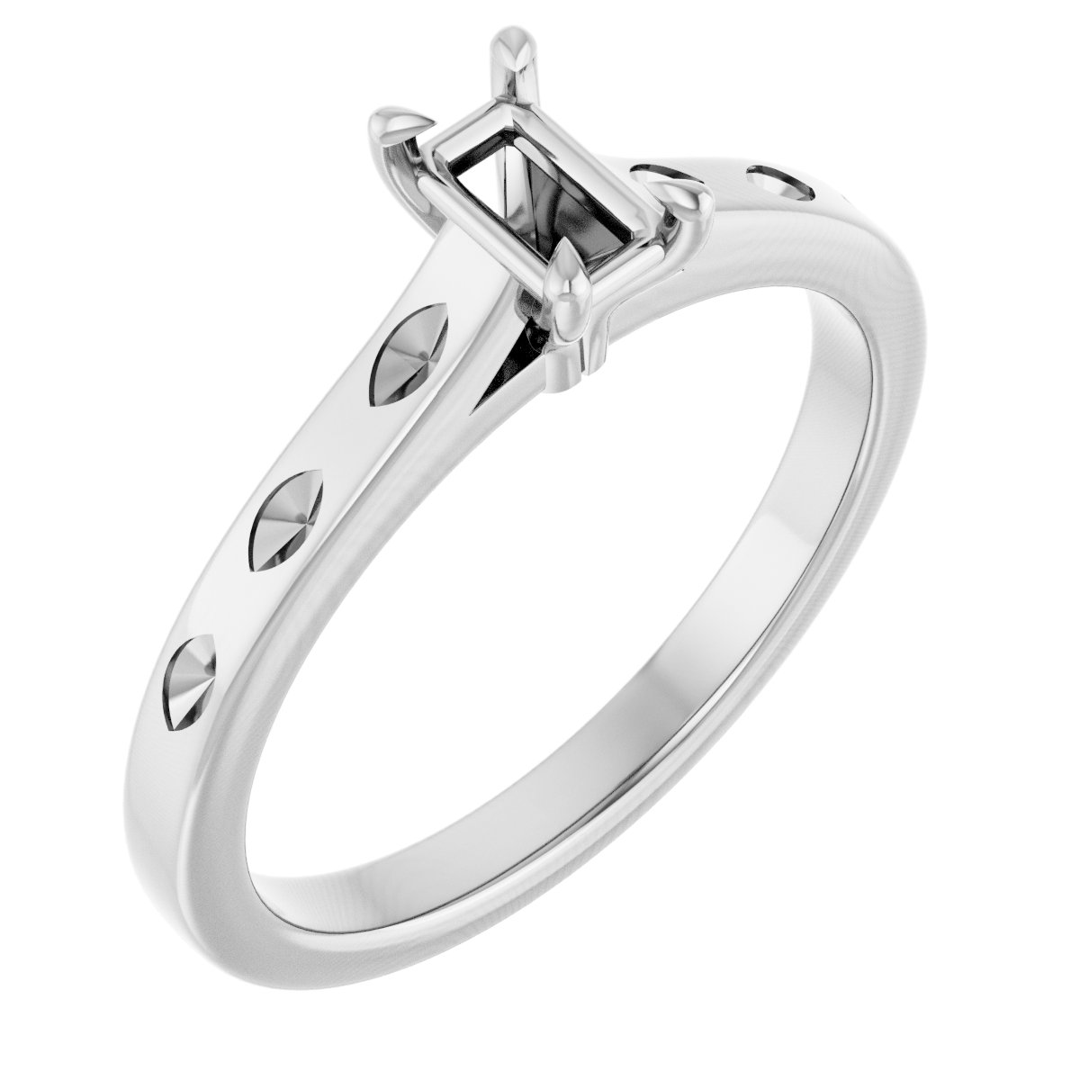 Claw-Prong Accented Engagement Ring
