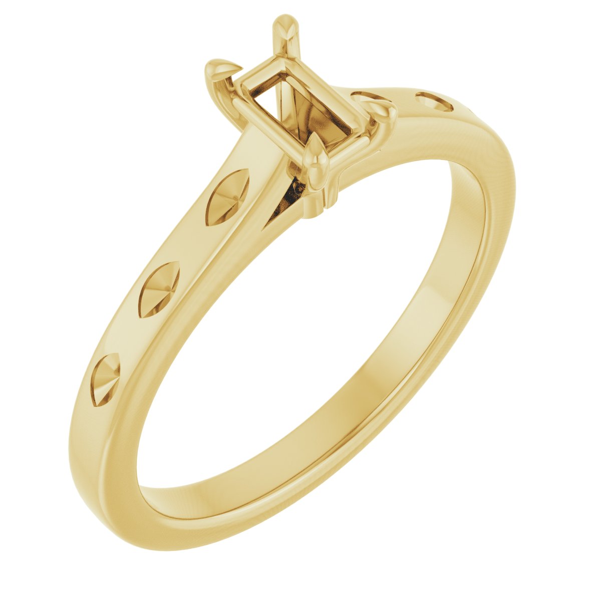 Claw-Prong Accented Engagement Ring