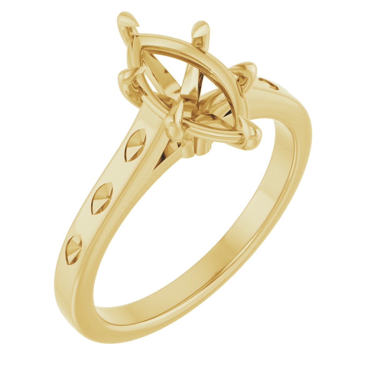 Claw-Prong Accented Engagement Ring