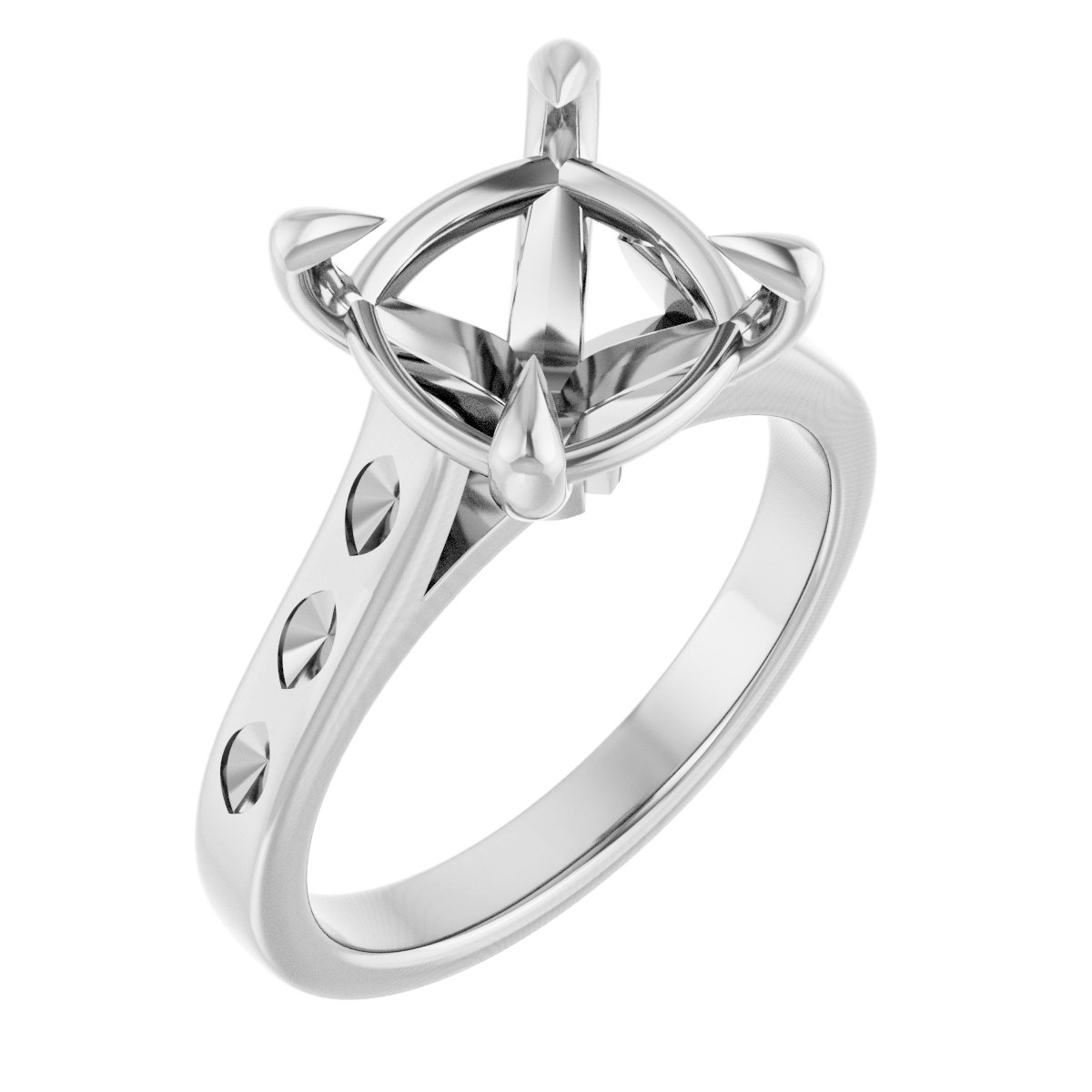 Claw-Prong Accented Engagement Ring