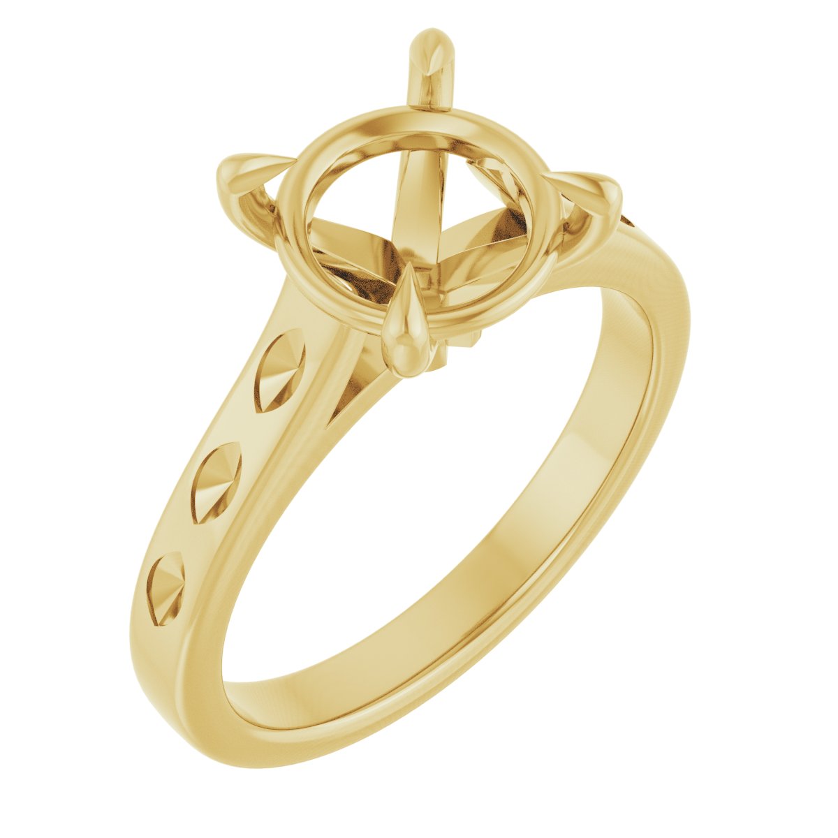 Claw-Prong Accented Engagement Ring