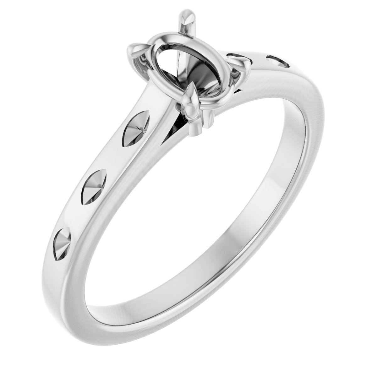 Claw-Prong Accented Engagement Ring