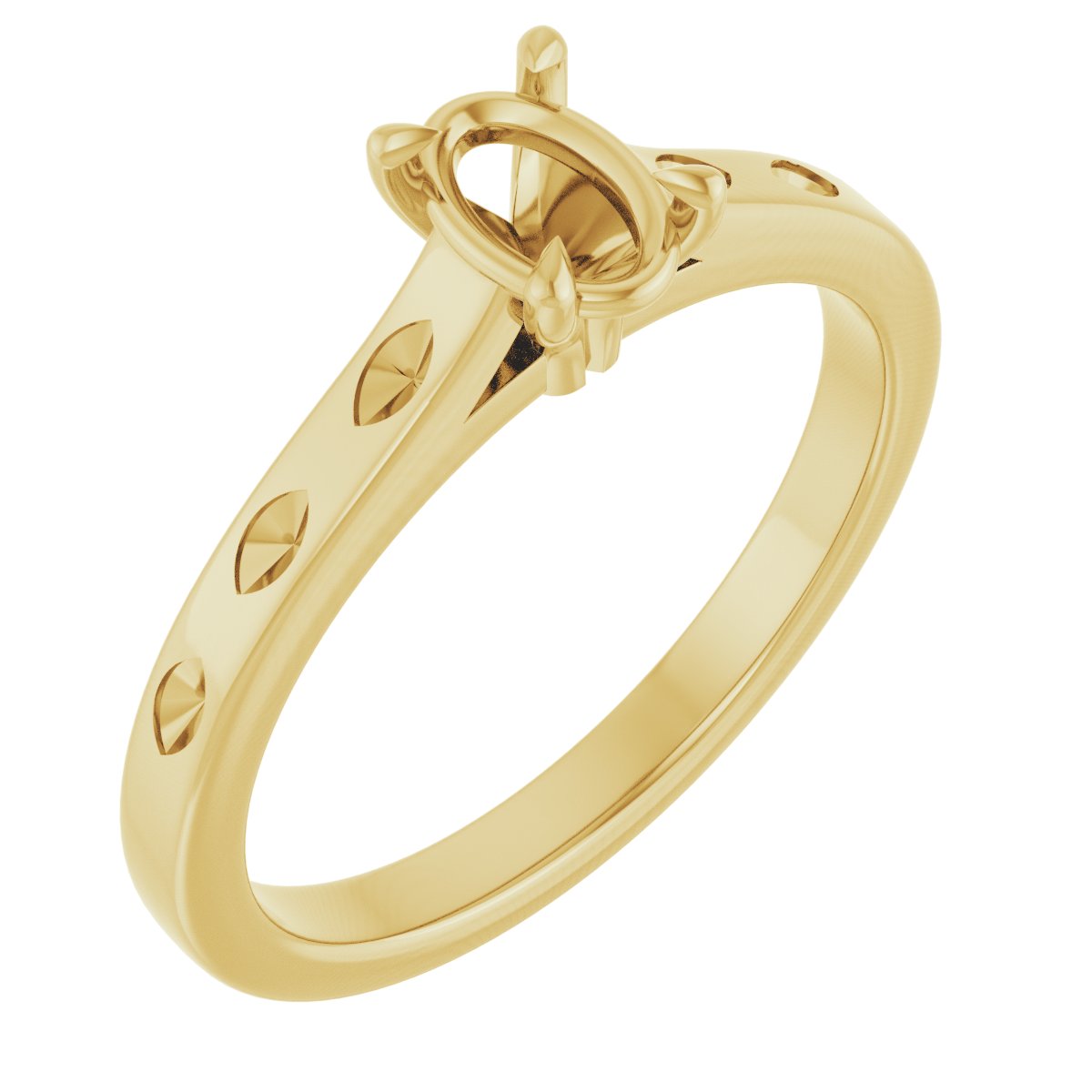 Claw-Prong Accented Engagement Ring