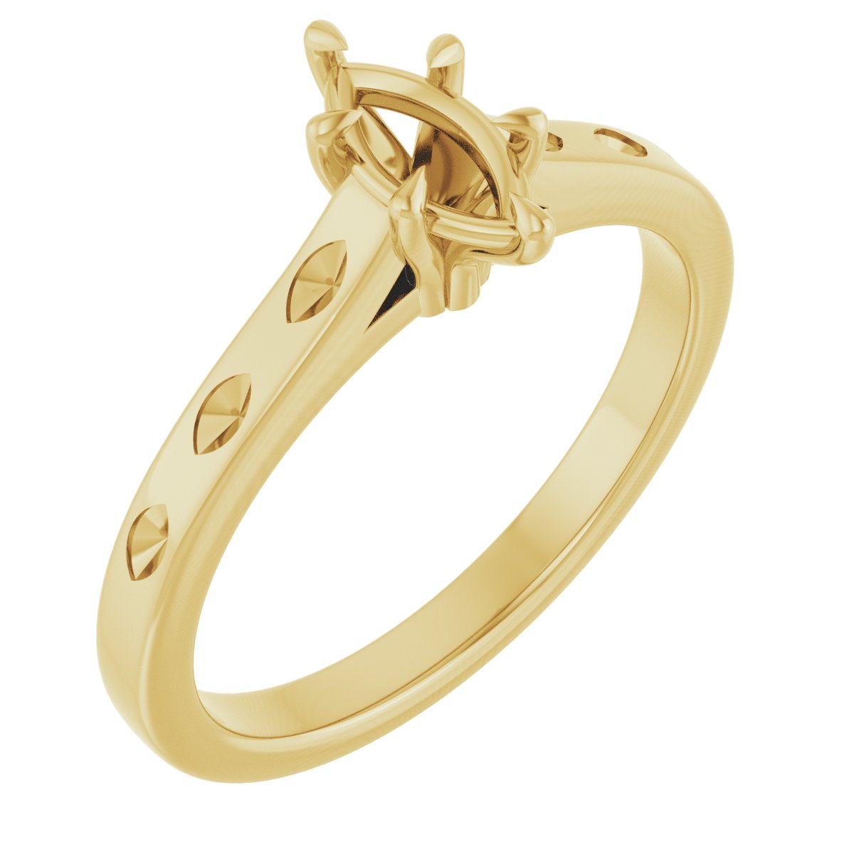 Claw-Prong Accented Engagement Ring