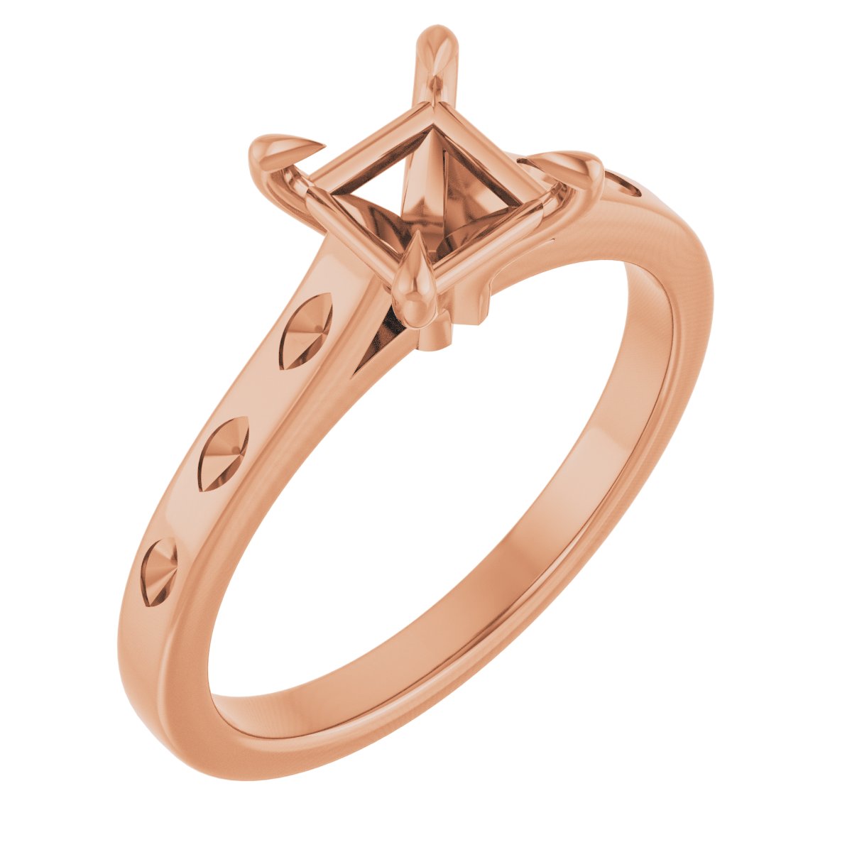 Claw-Prong Accented Engagement Ring