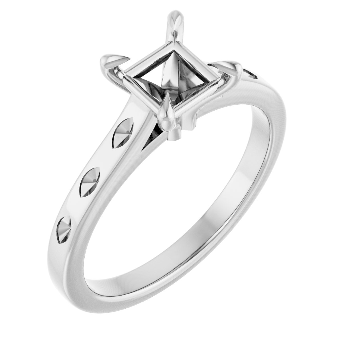Claw-Prong Accented Engagement Ring