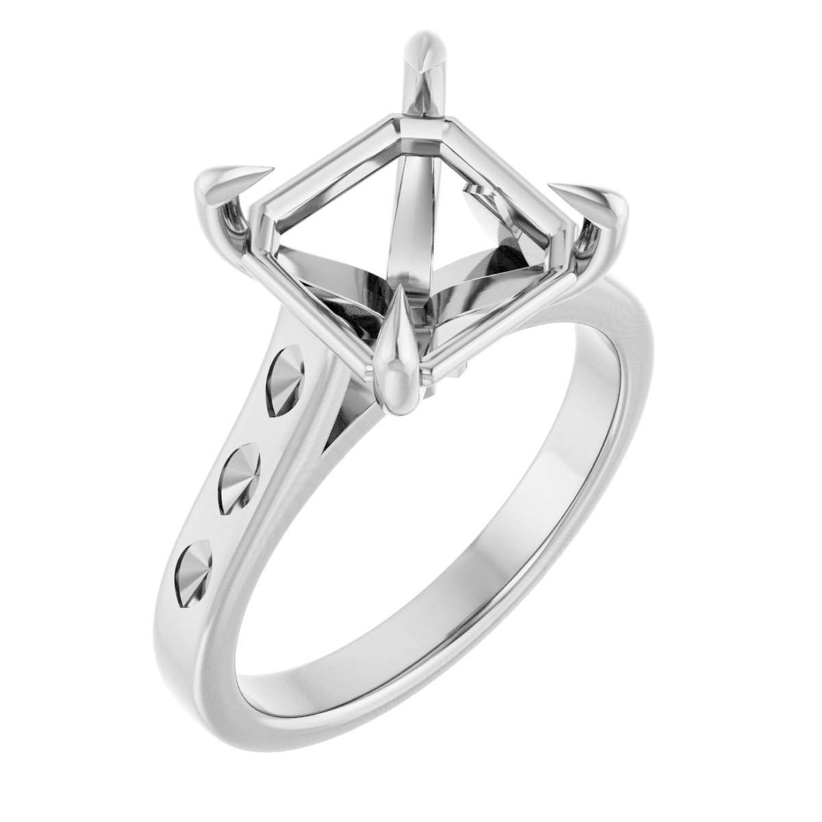 Claw-Prong Accented Engagement Ring