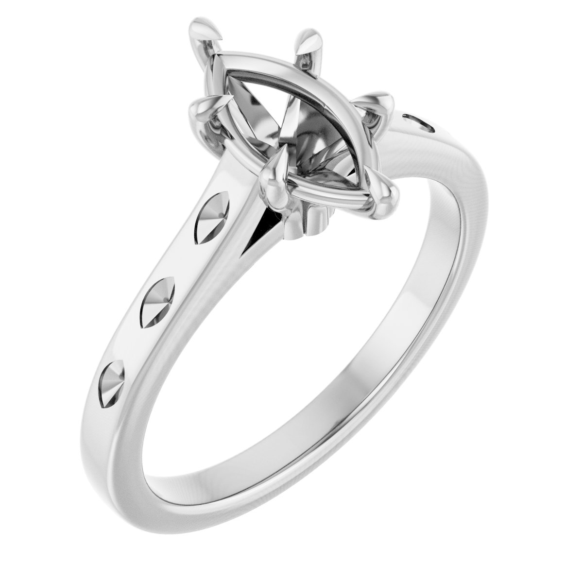 Claw-Prong Accented Engagement Ring