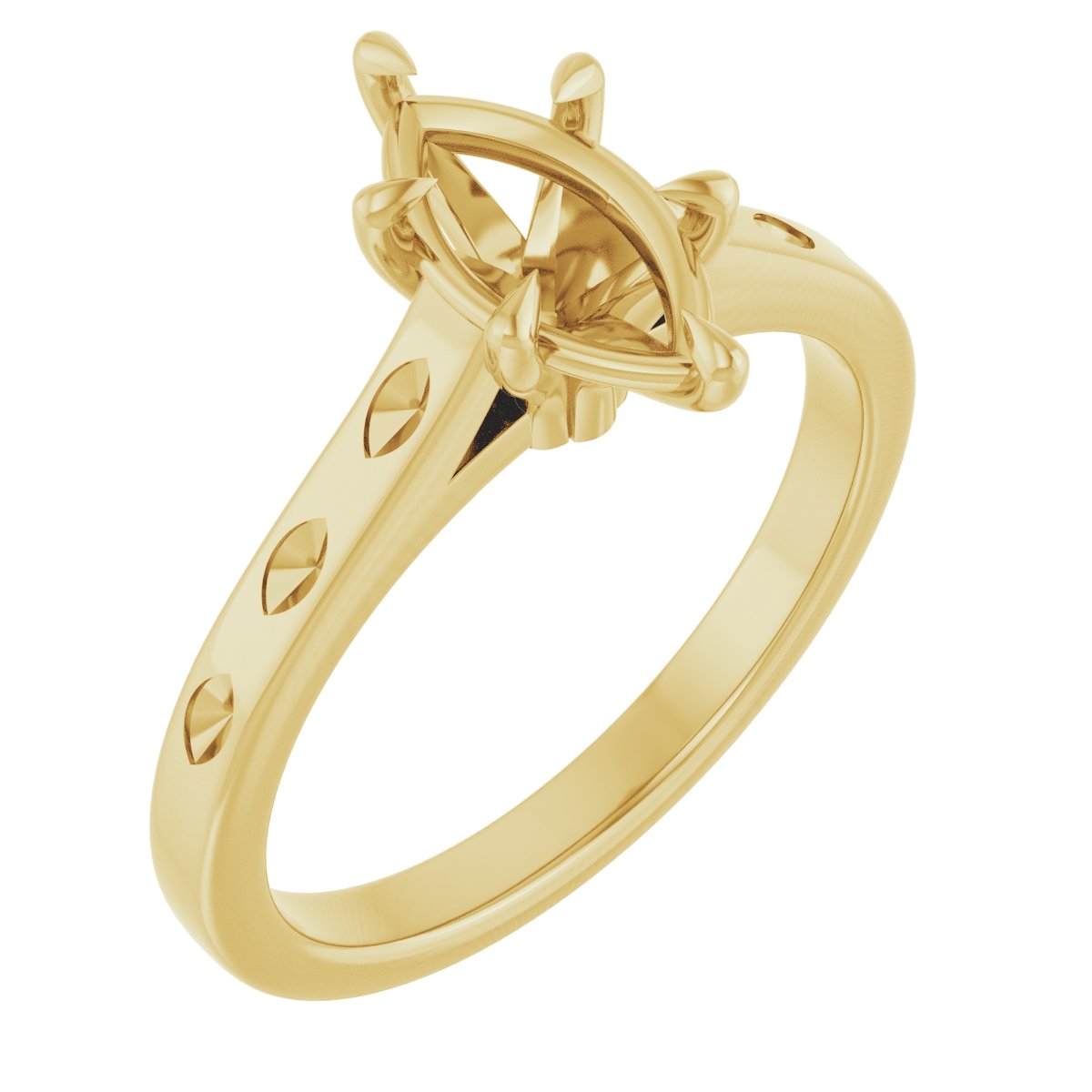 Claw-Prong Accented Engagement Ring