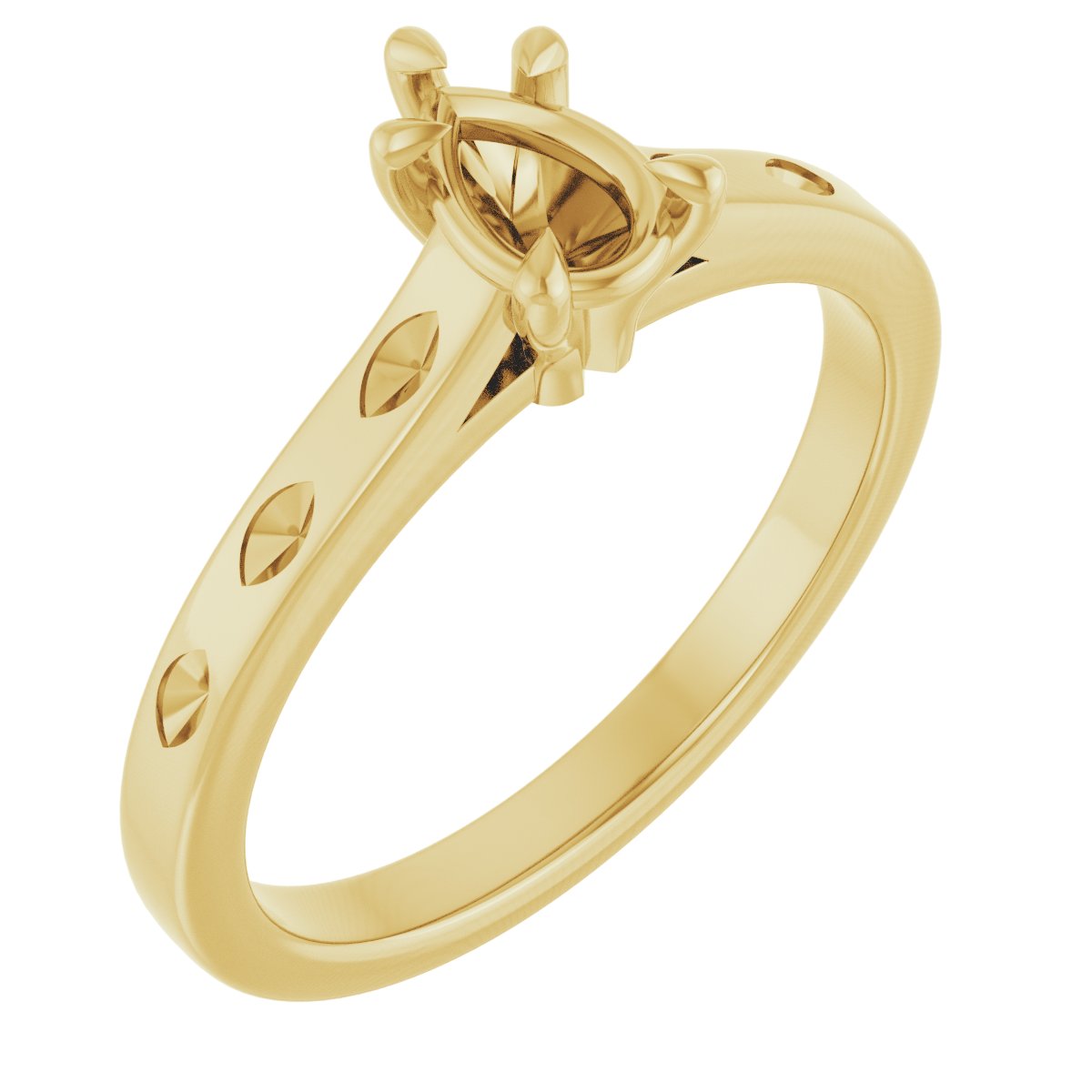 Claw-Prong Accented Engagement Ring