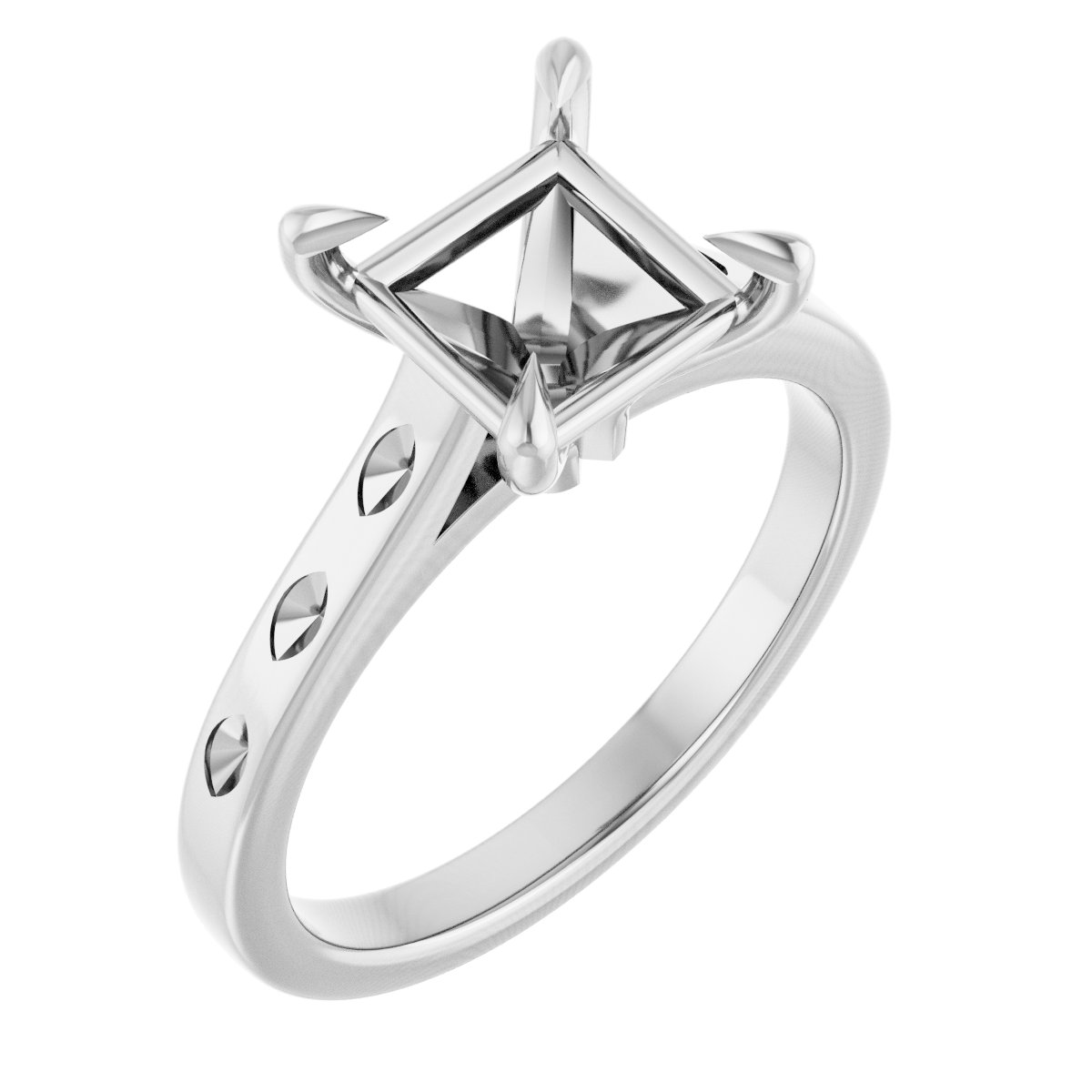 Claw-Prong Accented Engagement Ring