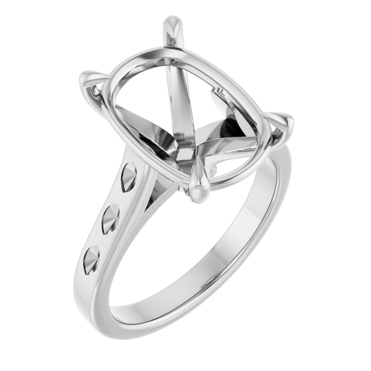 Claw-Prong Accented Engagement Ring