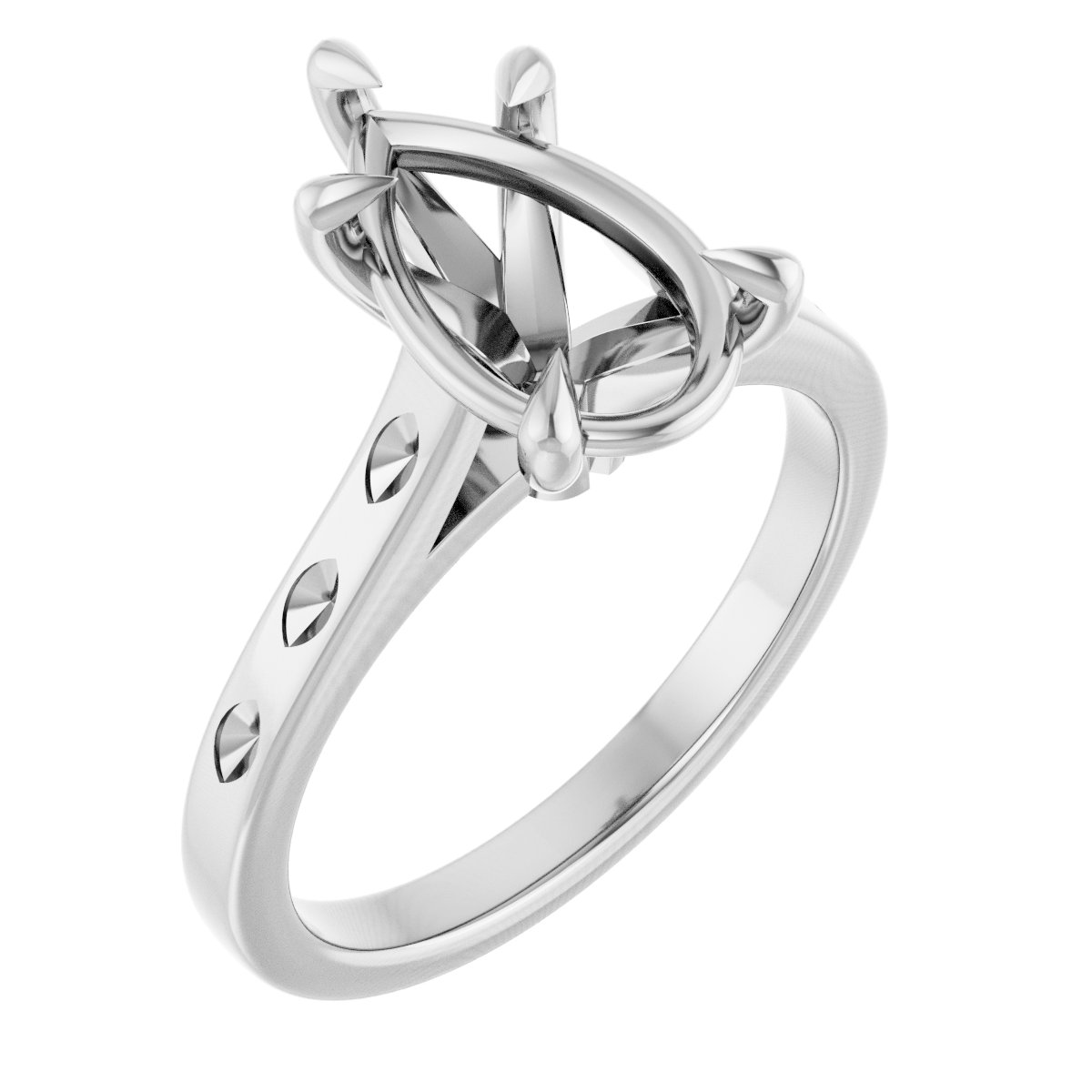 Claw-Prong Accented Engagement Ring