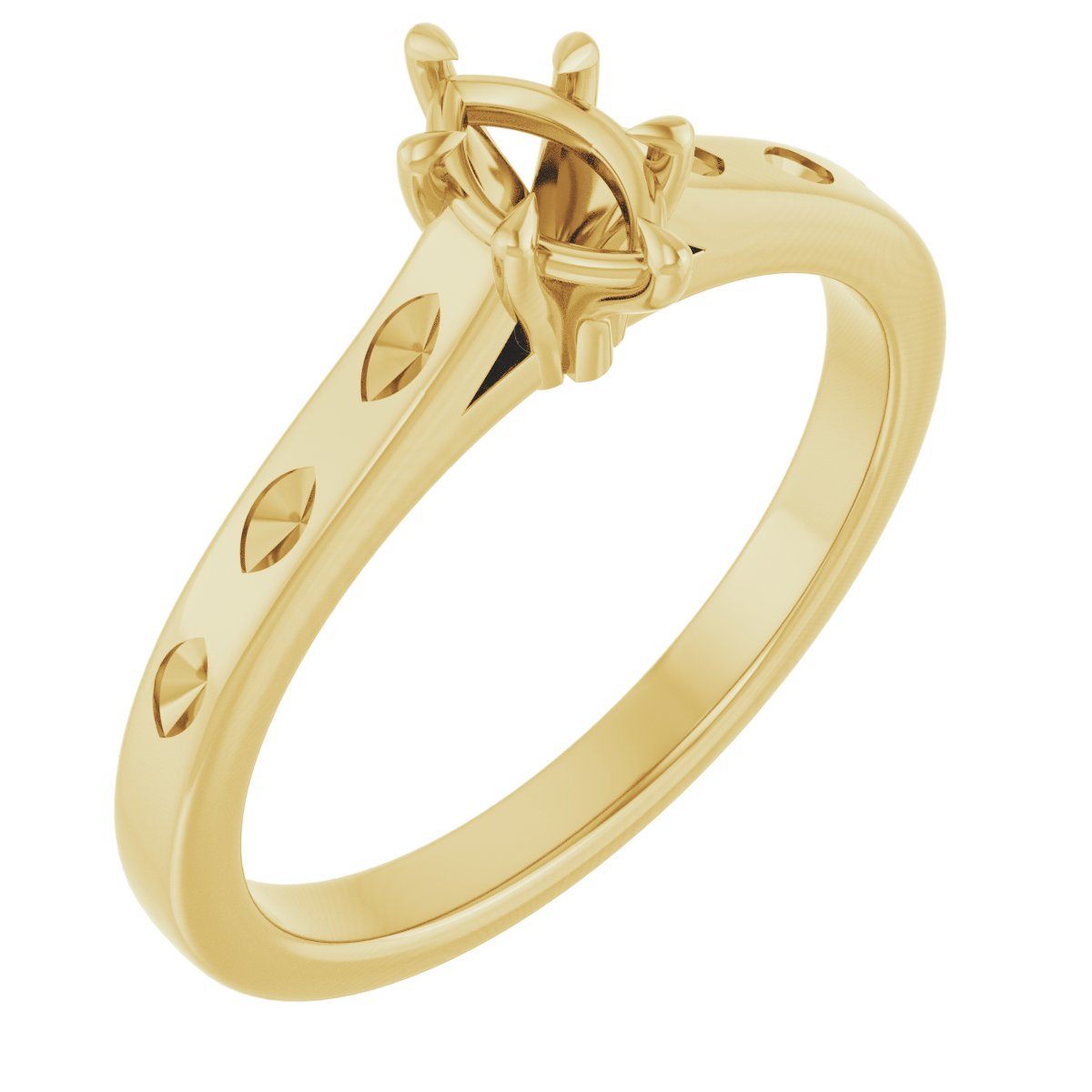 Claw-Prong Accented Engagement Ring