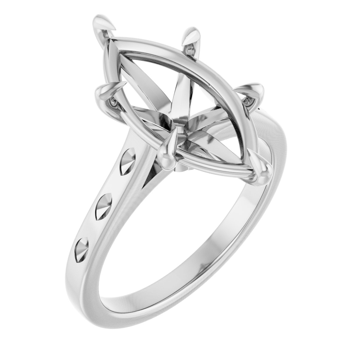 Claw-Prong Accented Engagement Ring