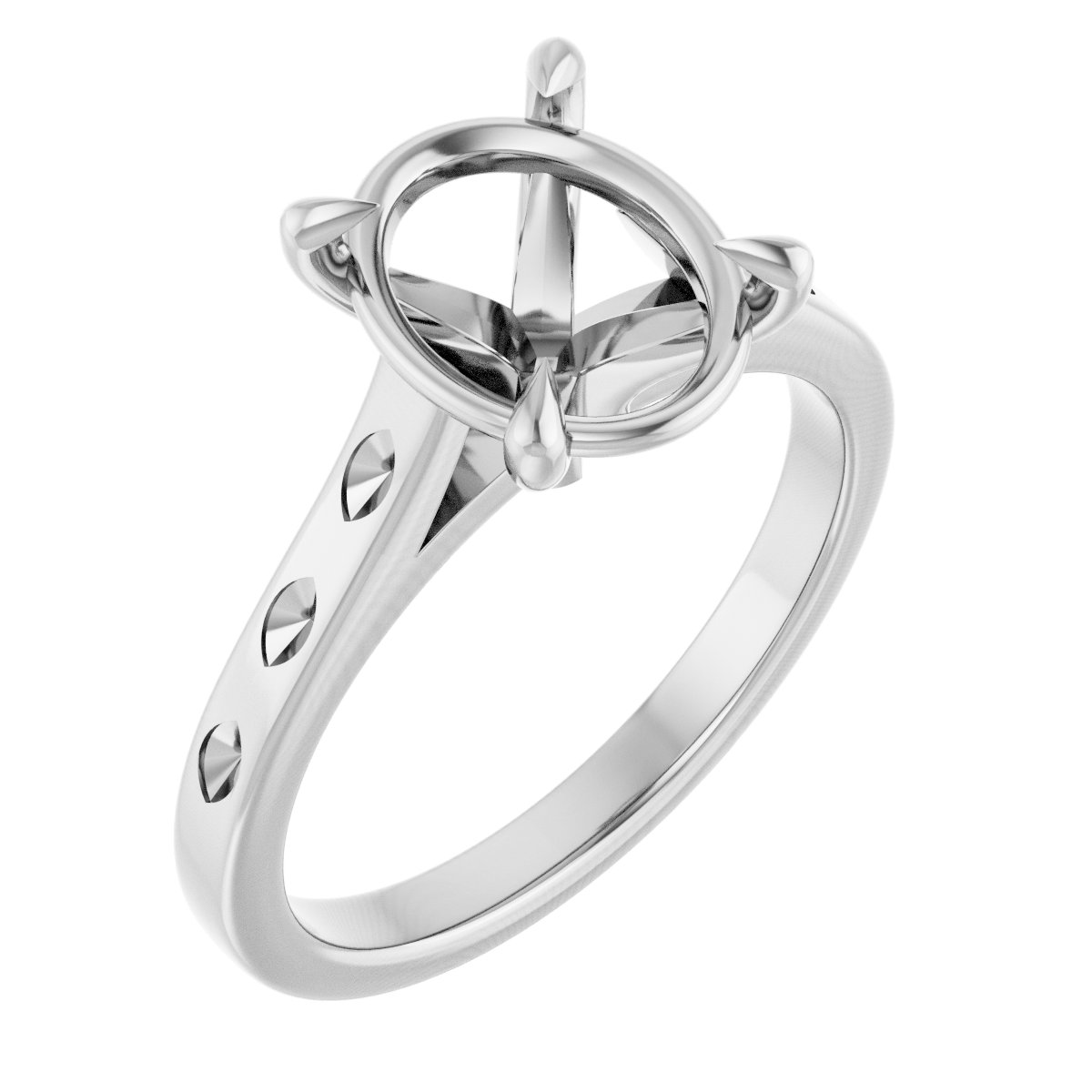 Claw-Prong Accented Engagement Ring
