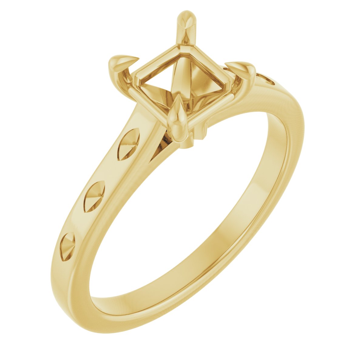 Claw-Prong Accented Engagement Ring
