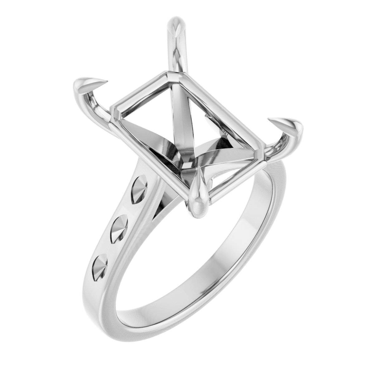 Claw-Prong Accented Engagement Ring