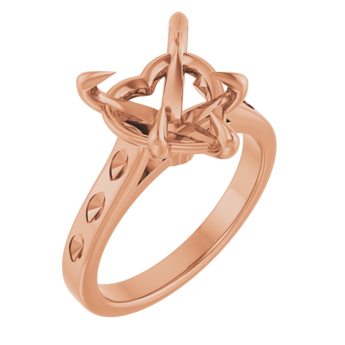 Claw-Prong Accented Engagement Ring